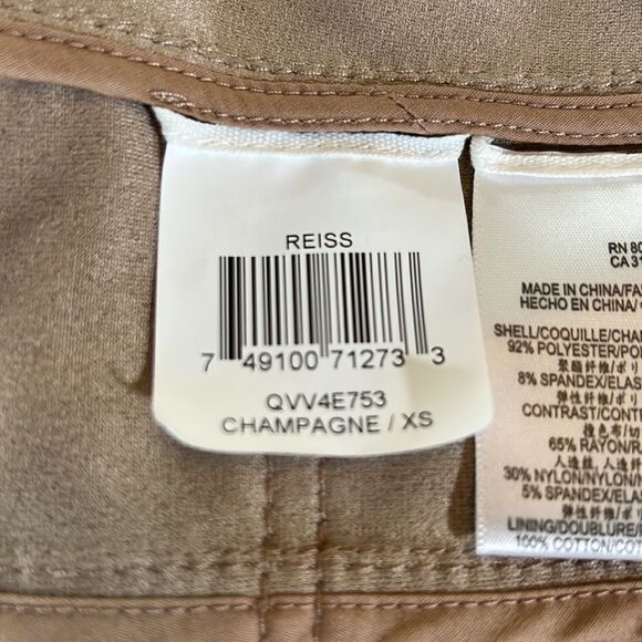 BCBGMAXAZRIA Women’s Reiss Stretch Woven Microsuede Fringe Jacket Tan Size XS - Picture 14 of 16